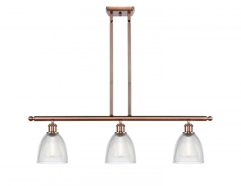 Castile - 3 Light - 36 inch - Antique Copper - Cord hung - Island Light