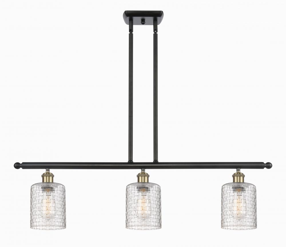 Cobbleskill - 3 Light - 36 inch - Black Antique Brass - Cord hung - Island Light