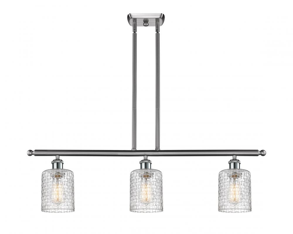 Cobbleskill - 3 Light - 36 inch - Brushed Satin Nickel - Cord hung - Island Light