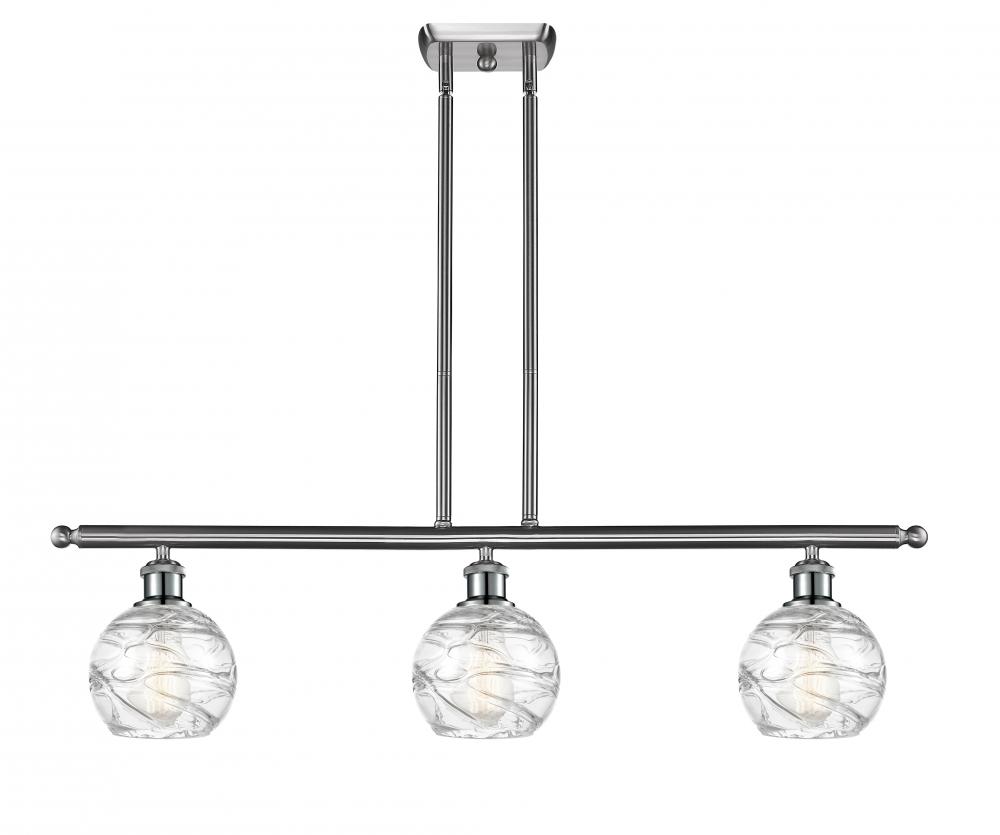 Athens Deco Swirl - 3 Light - 36 inch - Brushed Satin Nickel - Cord hung - Island Light