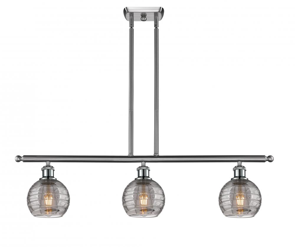 Athens Deco Swirl - 3 Light - 36 inch - Brushed Satin Nickel - Cord hung - Island Light