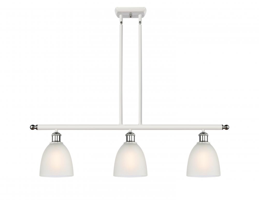 Castile - 3 Light - 36 inch - White Polished Chrome - Cord hung - Island Light