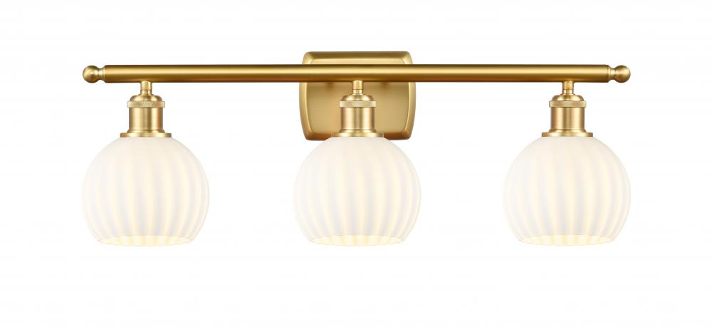 White Venetian - 3 Light - 26 inch - Satin Gold - Bath Vanity Light