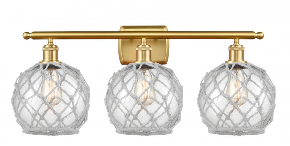 Farmhouse Rope - 3 Light - 28 inch - Satin Gold - Bath Vanity Light