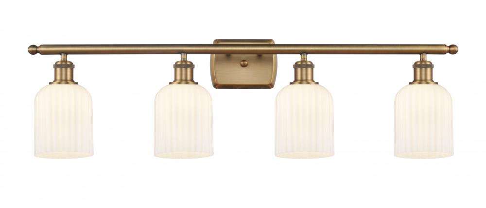 Bridal Veil - 4 Light - 35 inch - Brushed Brass - Bath Vanity Light