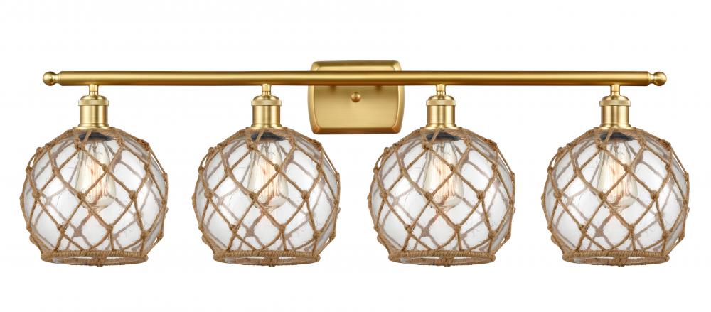 Farmhouse Rope - 4 Light - 38 inch - Satin Gold - Bath Vanity Light