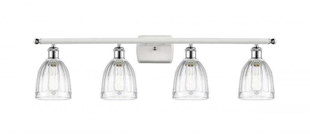 Brookfield - 4 Light - 36 inch - White Polished Chrome - Bath Vanity Light