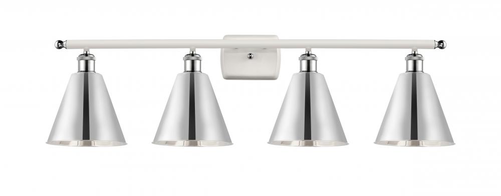 Berkshire - 4 Light - 38 inch - White Polished Chrome - Bath Vanity Light