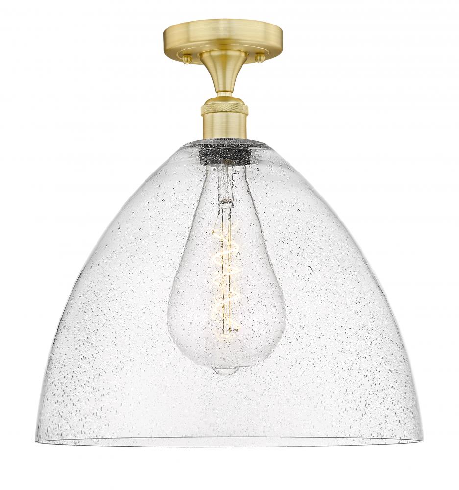 Bristol - 1 Light - 16 inch - Satin Gold - Semi-Flush Mount