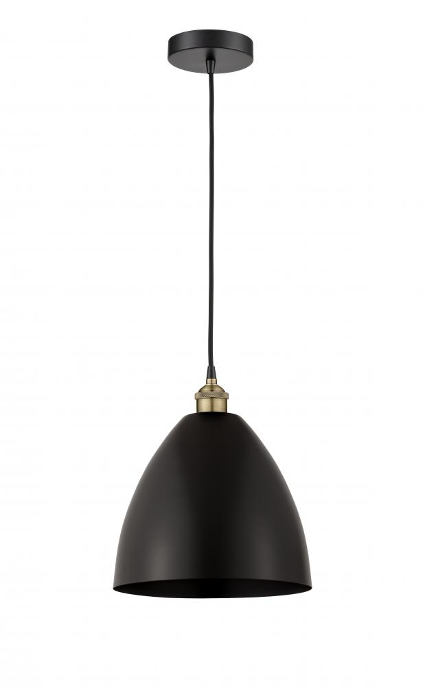 Bristol - 1 Light - 12 inch - Black Antique Brass - Cord hung - Mini Pendant