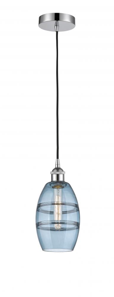 Vaz - 1 Light - 6 inch - Polished Chrome - Cord hung - Mini Pendant