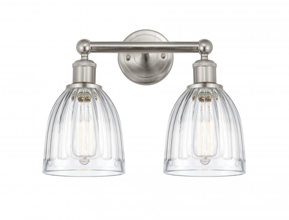 Brookfield - 2 Light - 15 inch - Brushed Satin Nickel - Bath Vanity Light