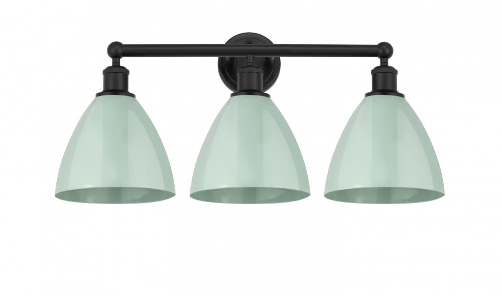 Plymouth - 3 Light - 26 inch - Matte Black - Bath Vanity Light