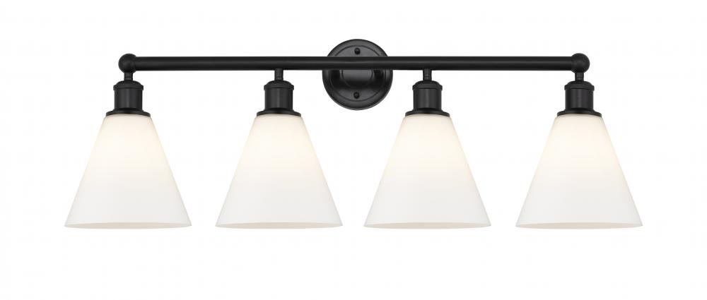 Berkshire - 4 Light - 35 inch - Matte Black - Bath Vanity Light