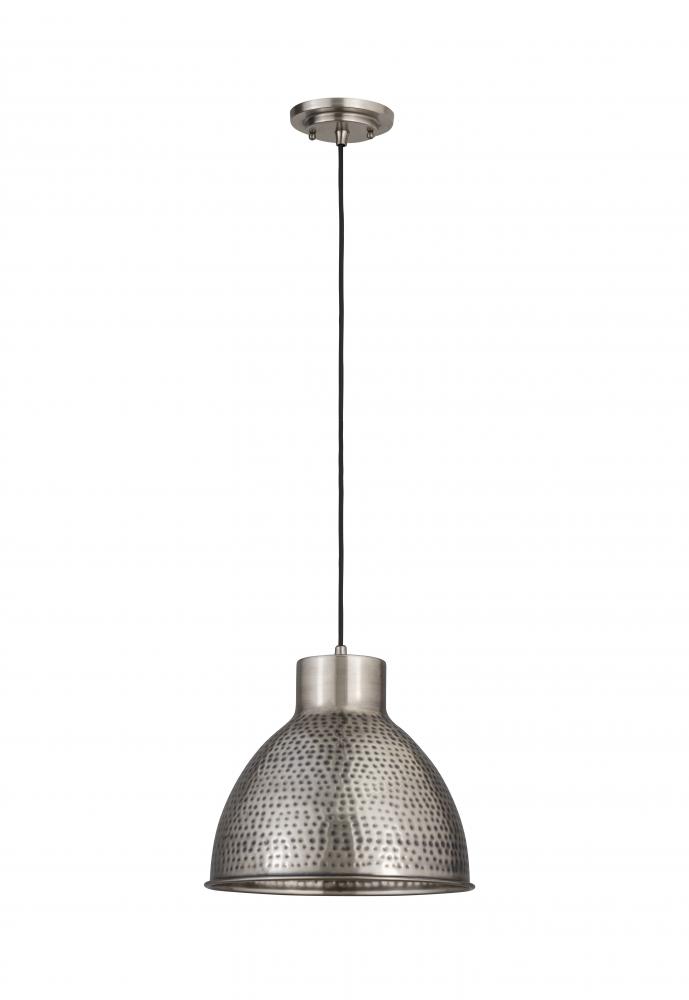 Charita - 1 Light - 11 inch - Antique Pewter - Cord hung - Mini Pendant