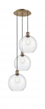 Innovations Lighting 113B-3P-AB-G124-10 - Athens - 3 Light - 17 inch - Antique Brass - Cord Hung - Multi Pendant