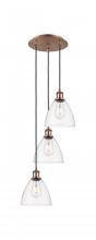 Innovations Lighting 113B-3P-AC-GBD-752 - Bristol - 3 Light - 14 inch - Antique Copper - Cord Hung - Multi Pendant