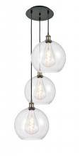 Innovations Lighting 113B-3P-BAB-G122-12 - Athens - 3 Light - 18 inch - Black Antique Brass - Cord Hung - Multi Pendant