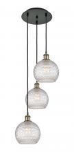 Innovations Lighting 113B-3P-BAB-G122C-8CL - Athens - 3 Light - 15 inch - Black Antique Brass - Cord Hung - Multi Pendant