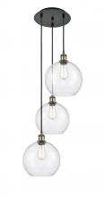 Innovations Lighting 113B-3P-BAB-G124-10 - Athens - 3 Light - 17 inch - Black Antique Brass - Cord Hung - Multi Pendant