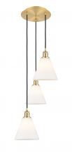 Innovations Lighting 113B-3P-BAB-GBC-81 - Berkshire - 3 Light - 15 inch - Black Antique Brass - Cord Hung - Multi Pendant