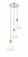 Innovations Lighting 113B-3P-PC-GBC-81 - Berkshire - 3 Light - 15 inch - Polished Chrome - Cord Hung - Multi Pendant