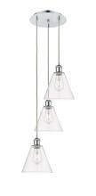 Innovations Lighting 113B-3P-PC-GBC-82 - Berkshire - 3 Light - 15 inch - Polished Chrome - Cord Hung - Multi Pendant