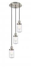 Innovations Lighting 113F-3P-SN-G314 - Dover - 3 Light - 11 inch - Brushed Satin Nickel - Cord hung - Multi Pendant