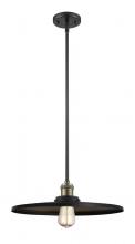 Innovations Lighting 201S-BAB-MFR-BK-16 - Appalachian - 1 Light - 16 inch - Black Antique Brass - Stem Hung - Mini Pendant