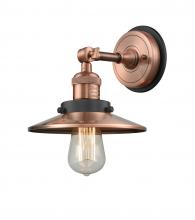 Innovations Lighting 203BP-ACBK-M3-AC - Railroad - 1 Light - 8 inch - Antique Copper - Sconce