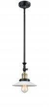 Innovations Lighting 206-BAB-G1 - Halophane - 1 Light - 9 inch - Black Antique Brass - Stem Hung - Mini Pendant