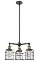 Innovations Lighting 207-BAB-G52-CE - Bell Cage - 3 Light - 19 inch - Black Antique Brass - Stem Hung - Chandelier