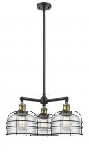 Innovations Lighting 207-BAB-G72-CE - Bell Cage - 3 Light - 24 inch - Black Antique Brass - Stem Hung - Chandelier