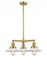 Innovations Lighting 207-SG-G1 - Halophane - 3 Light - 22 inch - Satin Gold - Stem Hung - Chandelier