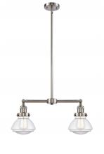 Innovations Lighting 209-SN-G322 - Olean - 2 Light - 22 inch - Brushed Satin Nickel - Stem Hung - Island Light