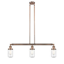 Innovations Lighting 213-AC-G314 - Dover - 3 Light - 37 inch - Antique Copper - Stem Hung - Island Light