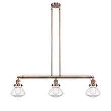 Innovations Lighting 213-AC-G322 - Olean - 3 Light - 39 inch - Antique Copper - Stem Hung - Island Light