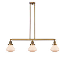 Innovations Lighting 213-BB-G321 - Olean - 3 Light - 39 inch - Brushed Brass - Stem Hung - Island Light