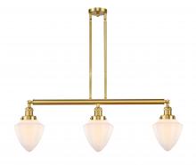 Innovations Lighting 213-SG-G661-7 - Bullet - 3 Light - 38 inch - Satin Gold - Stem Hung - Island Light