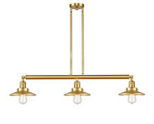 Innovations Lighting 213-SG-M4 - Railroad - 3 Light - 41 inch - Satin Gold - Stem Hung - Island Light