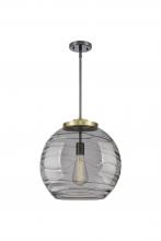 Innovations Lighting 221-1S-BAB-G1213-16SM - Athens Deco Swirl - 1 Light - 16 inch - Black Antique Brass - Cord hung - Pendant