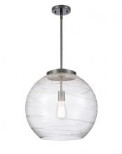 Innovations Lighting 221-1S-BK-G1213-16 - Athens Deco Swirl - 1 Light - 16 inch - Matte Black - Cord hung - Pendant