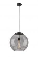 Innovations Lighting 221-1S-BK-G1213-16SM - Athens Deco Swirl - 1 Light - 16 inch - Matte Black - Cord hung - Pendant