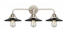 Innovations Lighting 288-3W-PN-M6-BK - Railroad - 3 Light - 26 inch - Polished Nickel - Bath Vanity Light