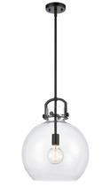 Innovations Lighting 410-1S-BK-14CL-LED - Newton Sphere - 1 Light - 14 inch - Matte Black - Cord hung - Pendant