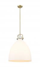 Innovations Lighting 410-1SL-BB-G412-18WH - Newton Bell - 1 Light - 18 inch - Brushed Brass - Pendant