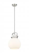 Innovations Lighting 410-1SM-SN-G410-10WH - Newton Sphere - 1 Light - 10 inch - Brushed Satin Nickel - Stem Hung - Mini Pendant