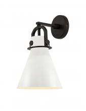 Innovations Lighting 410-1W-BK-M411-8W - Newton Cone - 1 Light - 8 inch - Matte Black - Sconce