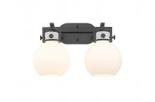 Innovations Lighting 411-2W-BK-G410-7WH - Newton Sphere - 2 Light - 17 inch - Matte Black - Bath Vanity Light