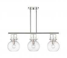 Innovations Lighting 411-3I-PN-G410-10CL - Newton Sphere - 3 Light - 42 inch - Polished Nickel - Island Light